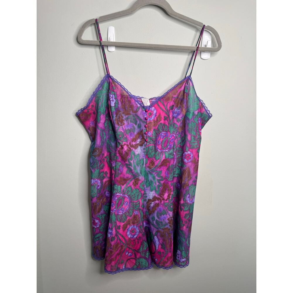 Vintage Petra Fashions Women’s Plus Vibrant Purple Floral Romper Size 1X